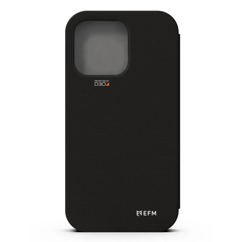 EFM Miami Leather Wallet Case Armour with D3O For iPhone 13 Pro Max - Smoke Black