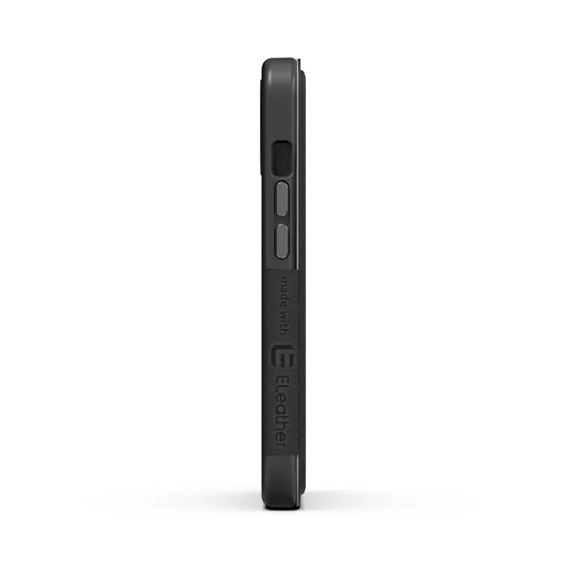 EFM Monaco Leather Wallet Case Armour with D3O 5G Signal Plus For iPhone 13 Pro - Black/Space Grey