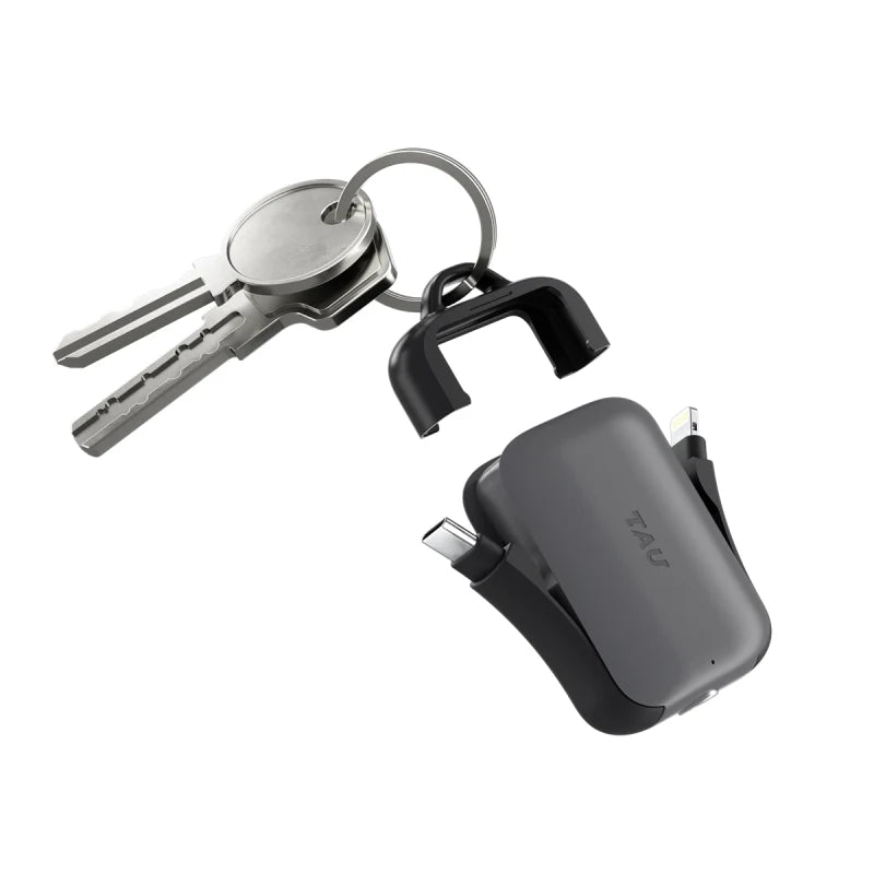 Tau 2 3 in 1 Keyring Powerbank 2000mAh - Charcoal Black