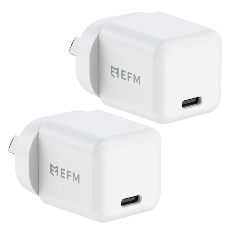 EFM ECO 30W GaN Wall Charger Twin Pack With Power Delivery and PPS