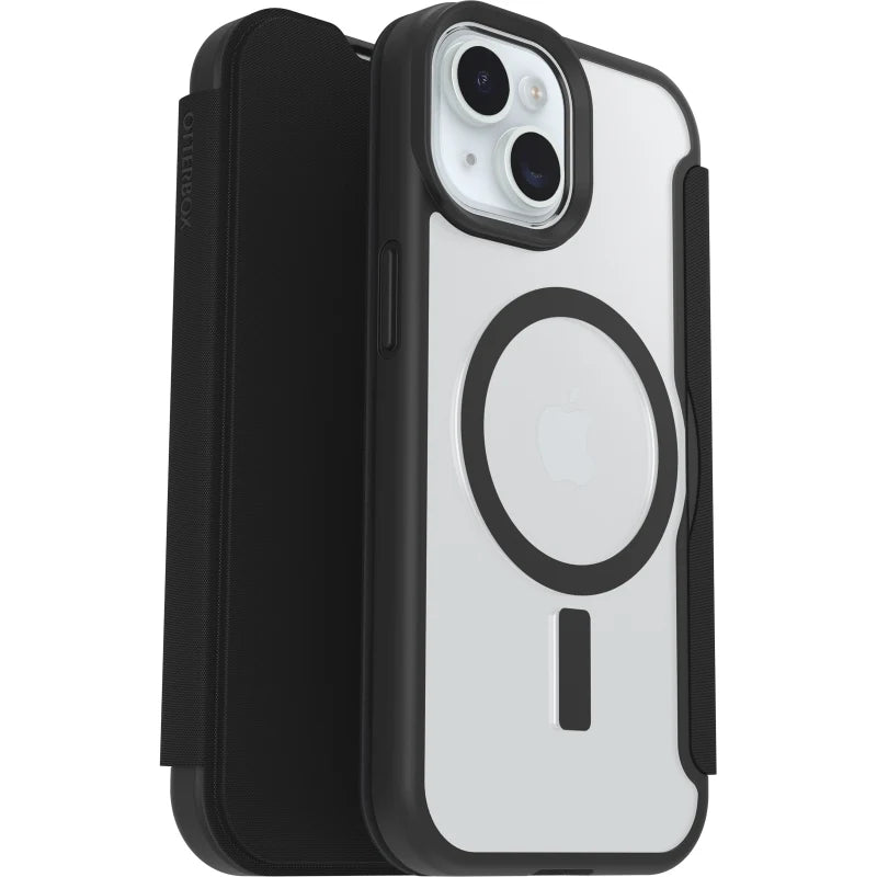 OtterBox React Folio MagSafe Case For iPhone 16e/15/14/13 - Black Crystal