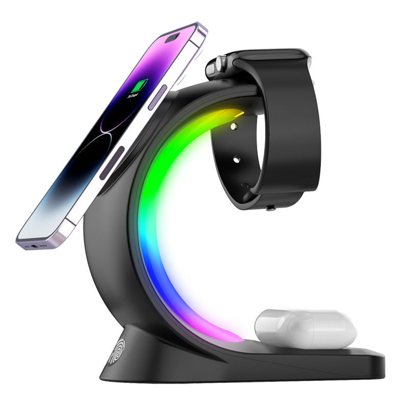 4 in 1 Magnetic Wireless Charger Station with RGB Light