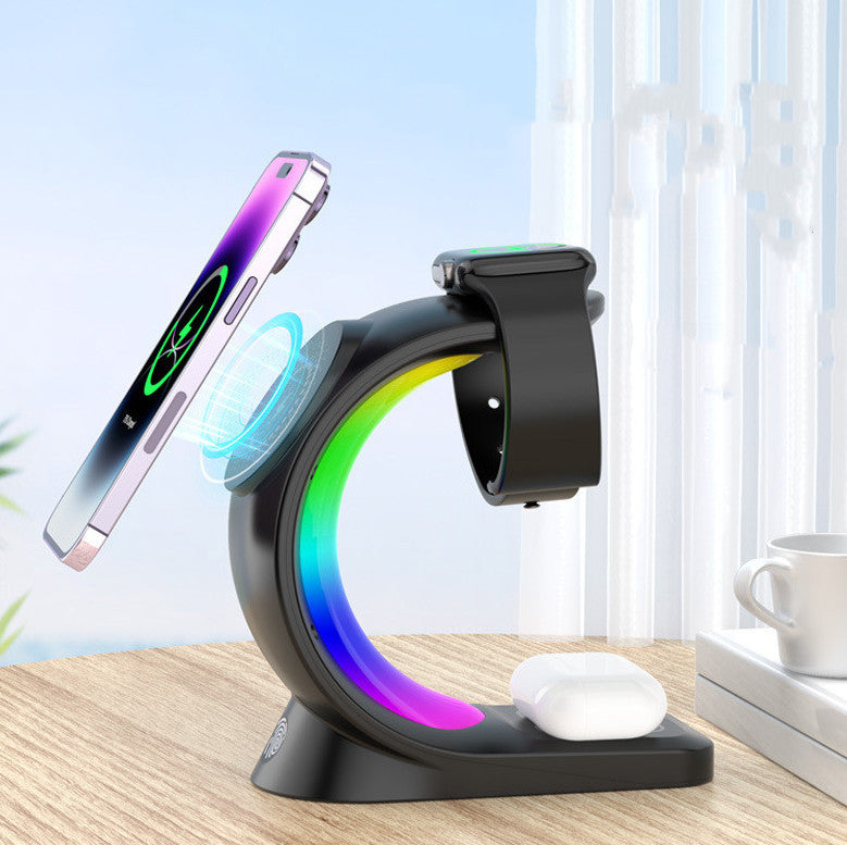 4 in 1 Magnetic Wireless Charger Station with RGB Light