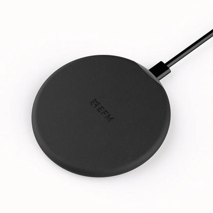 EFM Leather Wireless Charge Pad 15W Qi WPC Certified with USB Wall Adapter