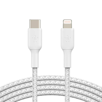 Belkin BOOSTCHARGE USB-C to Lightning Braided Cable For Apple devices - White