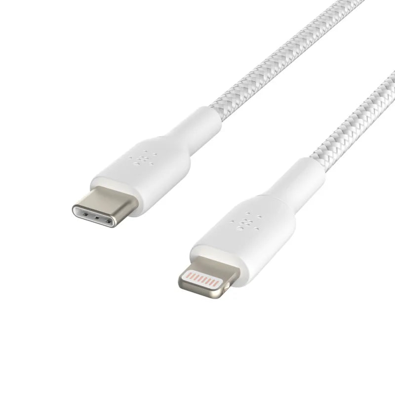 Belkin BOOSTCHARGE USB-C to Lightning Braided Cable For Apple devices - White