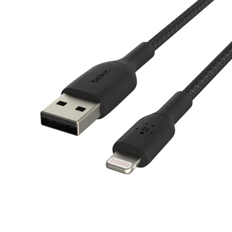 Belkin BoostCharge Lightning to USB-A Braided Cable, 1m For Apple Devices