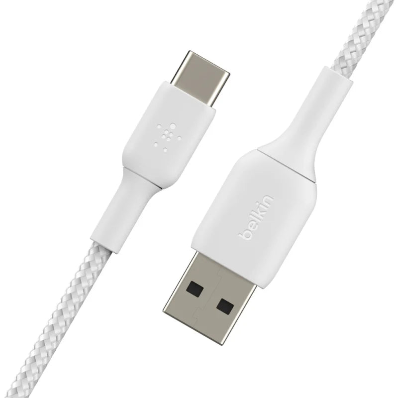 Belkin BoostCharge USB-A to USB-C Braided Cable, 1m Universally compatible - White