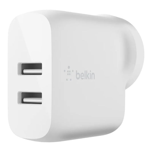 Belkin BOOSTCHARGE Dual USB-A Wall Charger 24W Universally compatible - White