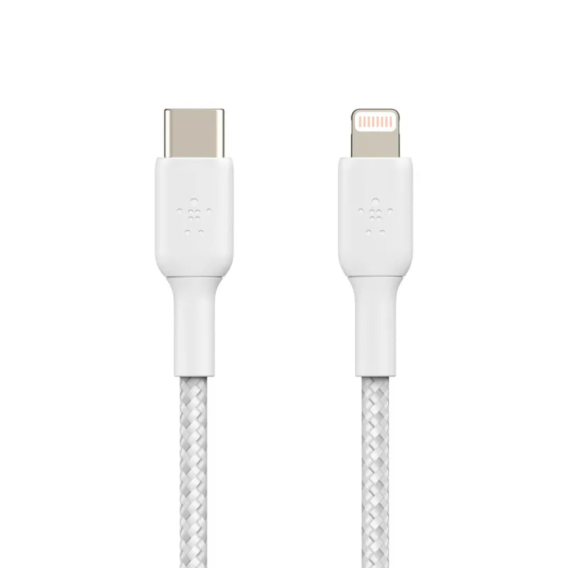 Belkin BOOSTCHARGE USB-C to Lightning Braided Cable , 1m For Apple Devices - White