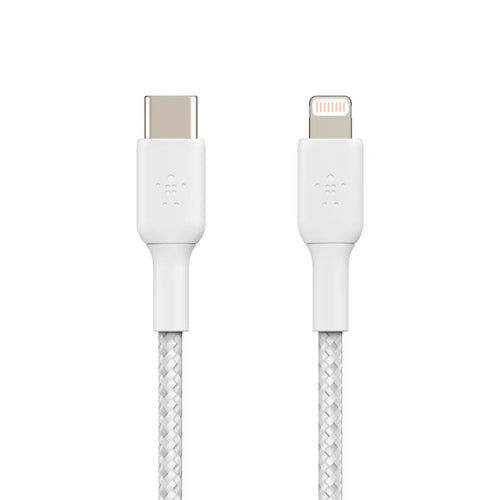 Belkin BOOSTCHARGE USB-C to Lightning Braided Cable , 1m For Apple Devices - White