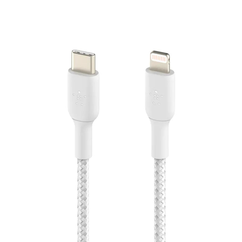 Belkin BOOSTCHARGE USB-C to Lightning Braided Cable , 1m For Apple Devices - White