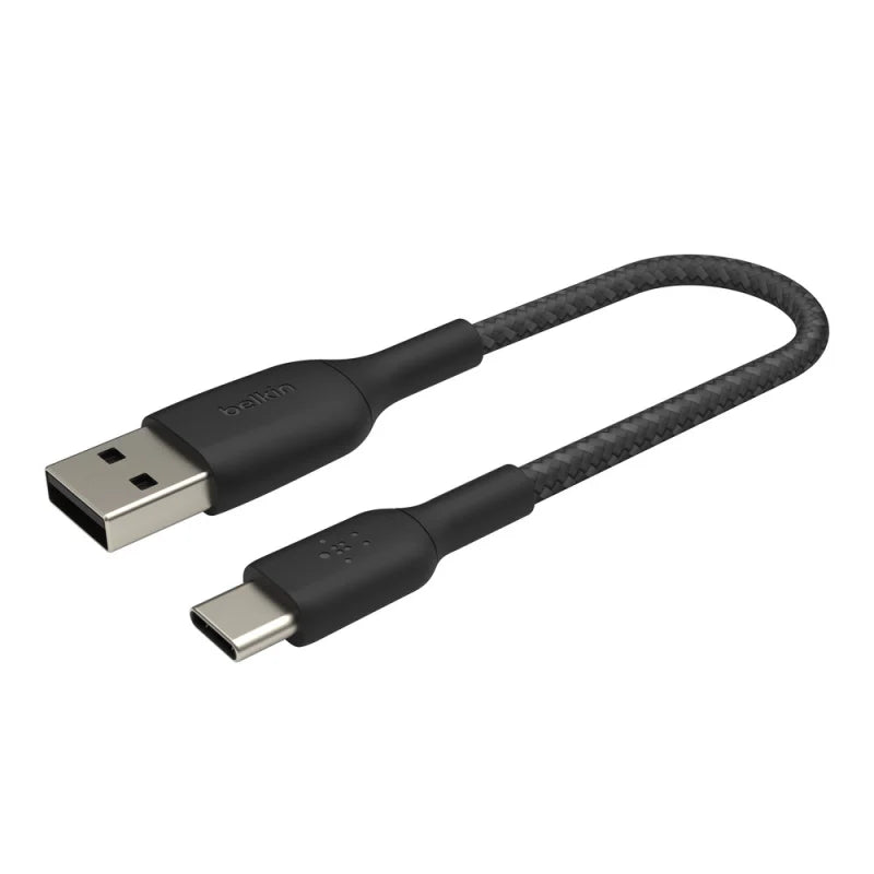 Belkin BoostCharge USB-A to USB-C Braided Cable, 0.15m Black Universally compatible - Black
