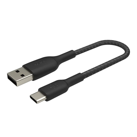 Belkin BoostCharge USB-A to USB-C Braided Cable, 0.15m Black Universally compatible - Black