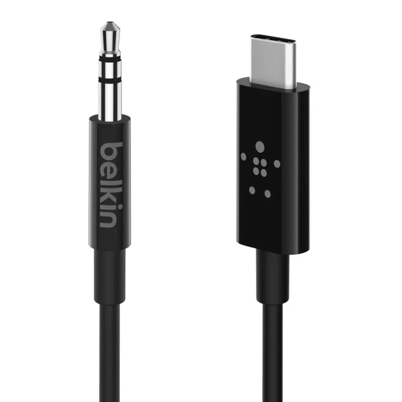 Belkin RockStar 3.5mm Audio Cable with USB-C Connector, 0.9m Universally compatible - Black