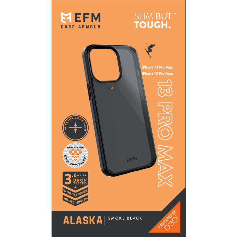 EFM Alaska Case Armour with D3O Crystalex For iPhone 13 Pro Max - Smoke Black