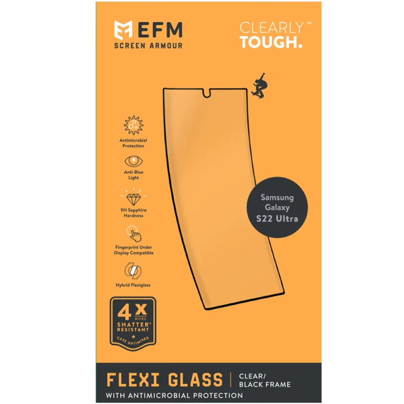 EFM FlexiGlass Screen Armour For Samsung Galaxy S22 Ultra