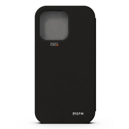 EFM Miami Leather Wallet Case Armour with D3O For iPhone 13 Pro Max - Smoke Black