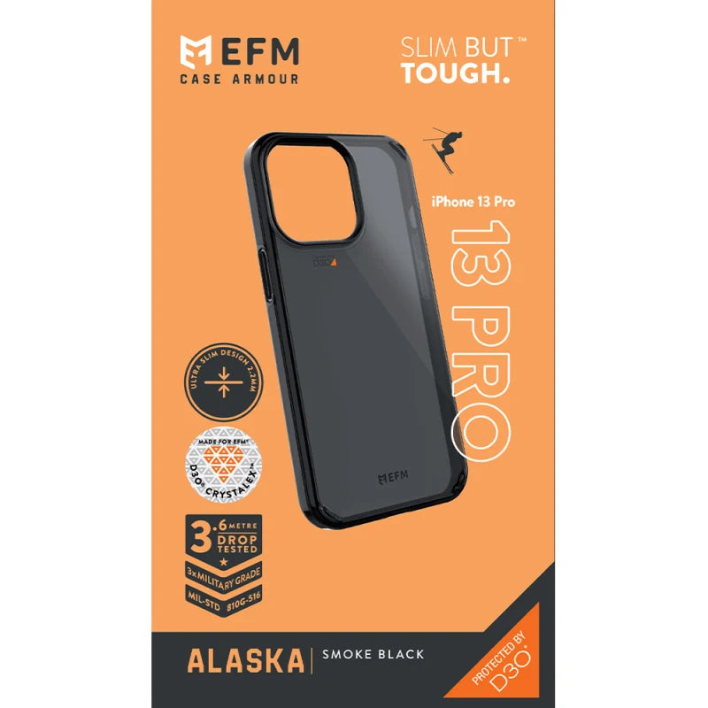 EFM Alaska Case Armour with D3O Crystalex For iPhone 13 Pro - Smoke Black