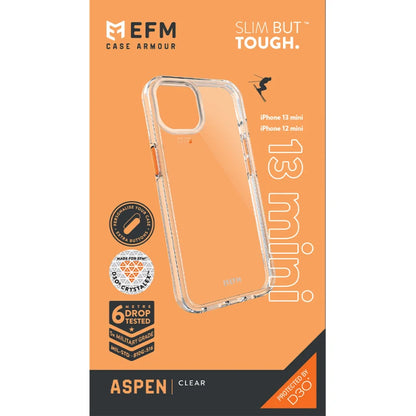 EFM Aspen Case Armour with D3O Crystalex For iPhone 13 mini - Clear