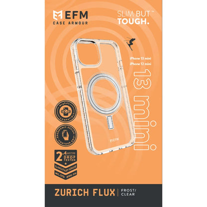 EFM Zurich Flux Case Armour Compatible with MagSafe For iPhone 13 mini- Frost Clear