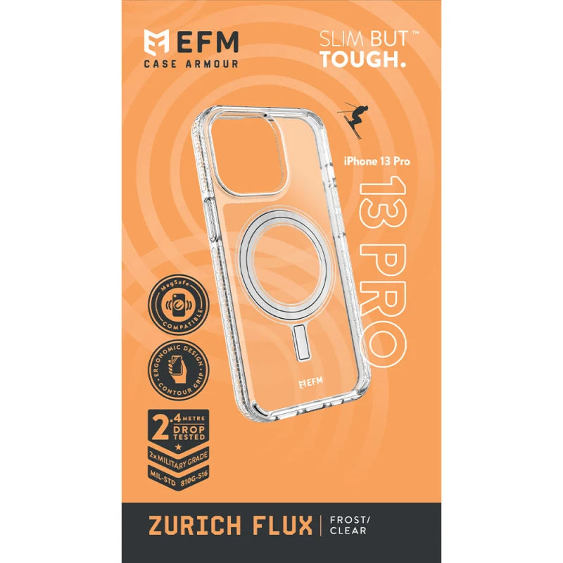 EFM Zurich Flux Case Armour Compatible with MagSafe For iPhone 13 Pro - Frost Clear