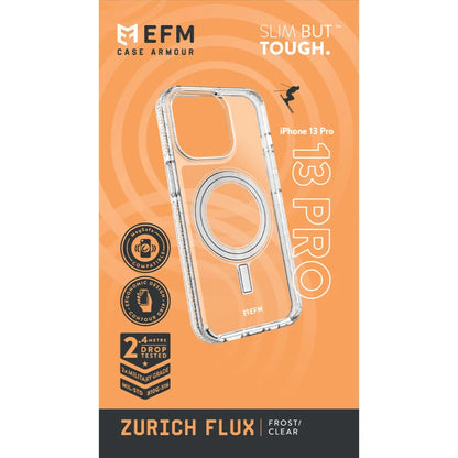 EFM Zurich Flux Case Armour Compatible with MagSafe For iPhone 13 Pro - Frost Clear