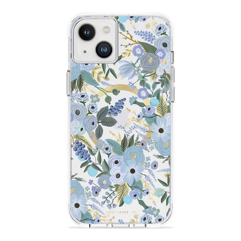 Case-Mate Rifle Paper Case - MagSafe For iPhone 14 Plus (6.7") - Garden Party Blue