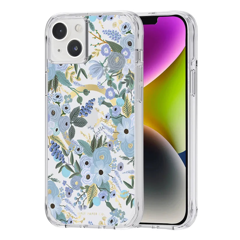 Case-Mate Rifle Paper Case - MagSafe For iPhone 14 Plus (6.7") - Garden Party Blue