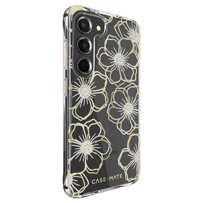 Case-Mate Floral Gems Antimicrobial Case For Samsung Galaxy S23 - Clear/ Gold