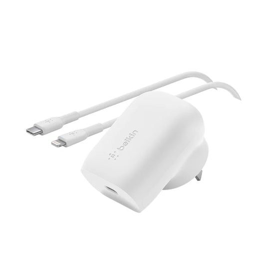 Belkin BOOSTCHARGE USB-C PD 3.0 PPS Wall Charger 30W with USB-C Cable to Lightning Connector