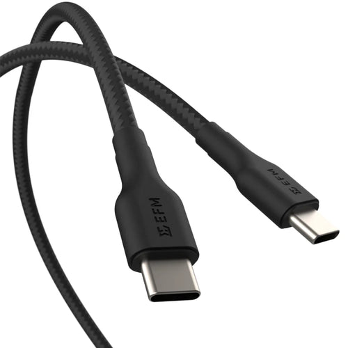 EFM USB-C to USB-C Braided Power and Data 1M Cable Tested to withstand 20000+ bends