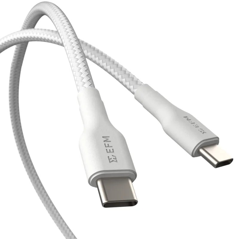 EFM USB-C to USB-C Braided Power and Data 1M Cable Tested to withstand 20000+ bends
