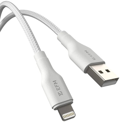 EFM USB-A to Lightning Braided Power and Data 2M Cable Tested to withstand 20000+ bends