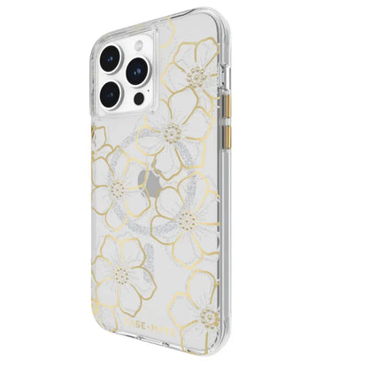 Case-Mate Floral Gems MagSafe Case For iPhone 15 Pro Max - Gold