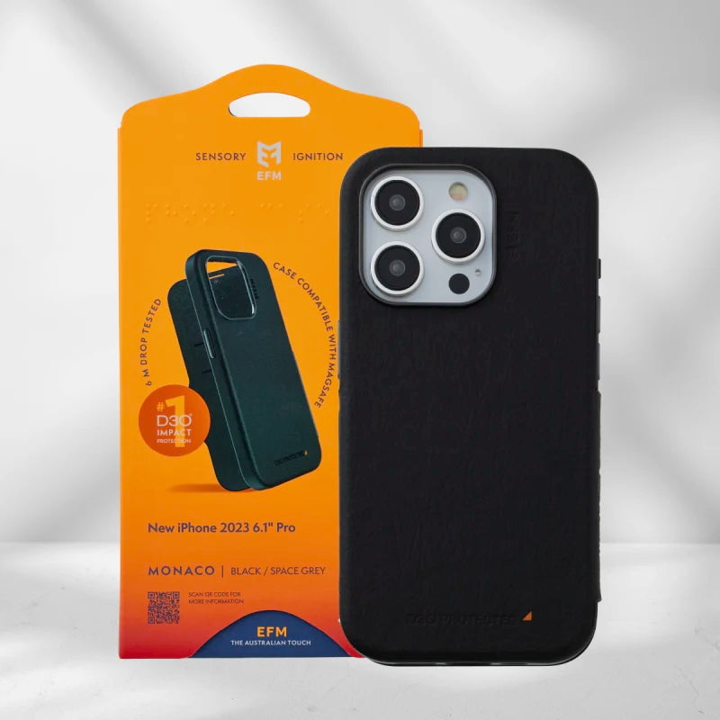 EFM Monaco Wallet Case Armour with D3O 5G Signal Plus Technology For iPhone 15 Pro