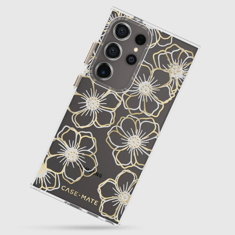 Case-Mate Floral Gems Case For Samsung Galaxy S24 Ultra - Gold
