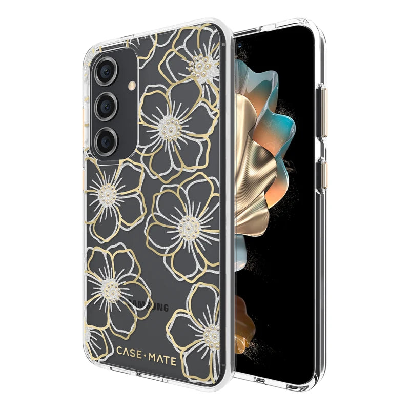 Case-Mate Floral Gems Case For Samsung Galaxy S24 - Gold