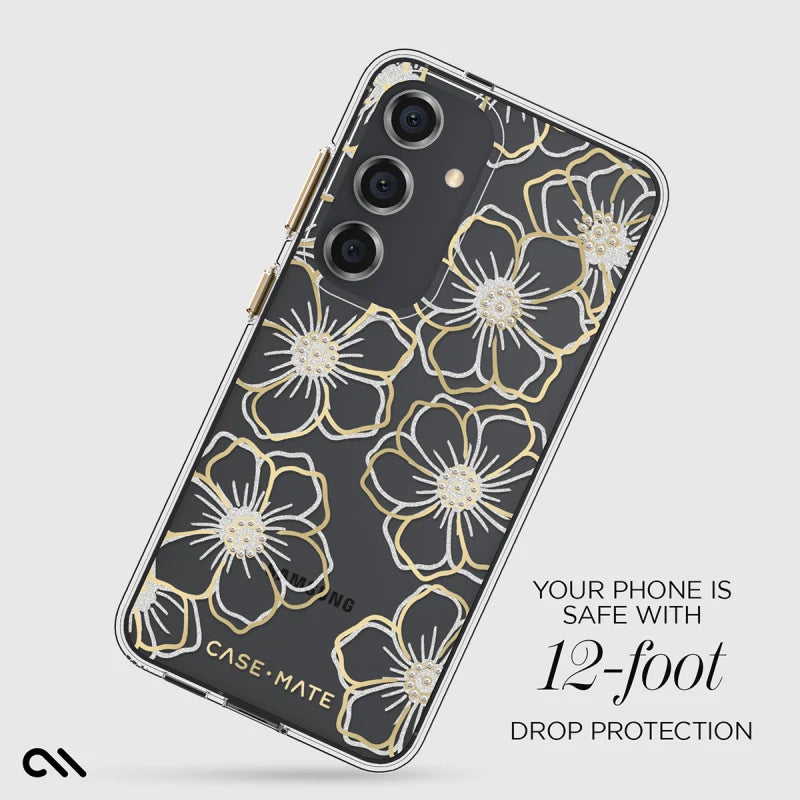 Case-Mate Floral Gems Case For Samsung Galaxy S24 - Gold
