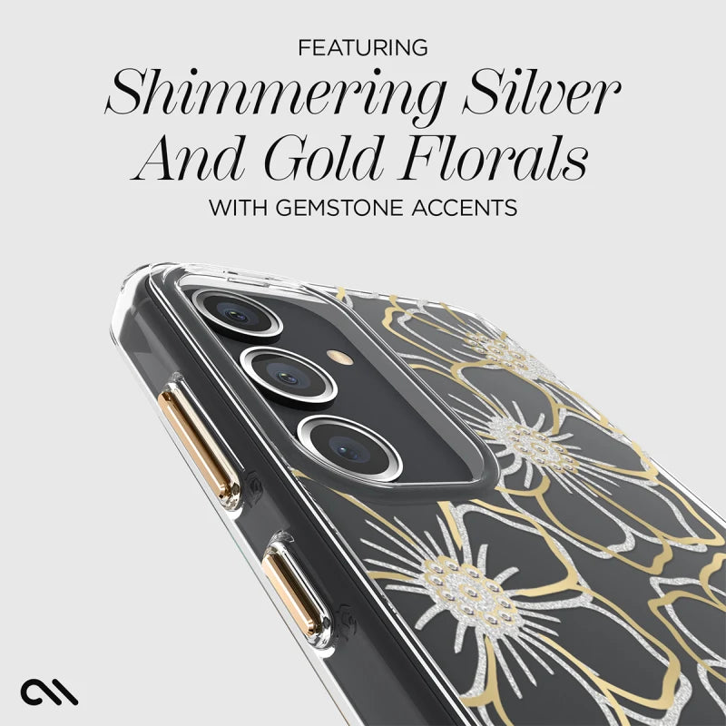 Case-Mate Floral Gems Case For Samsung Galaxy S24 - Gold