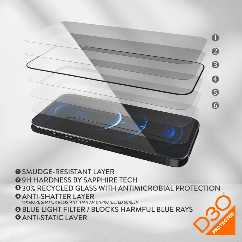 EFM ScreenSafe Glass with D3O Screen Armour For iPhone 15