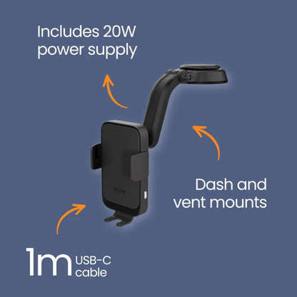 EFM Dual-Coil Wireless Car Charger With 20W Car Charger