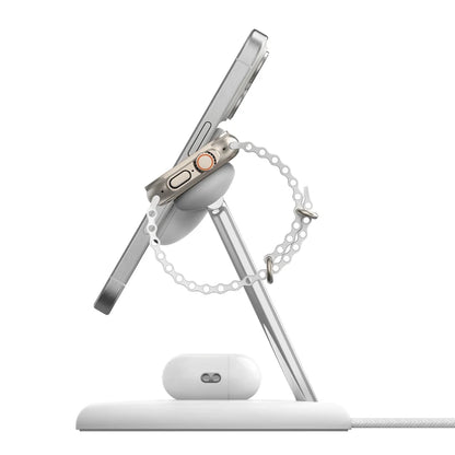 Belkin BoostCharge Pro 3-in-1 Magentic Wireless Charging Stand with Qi2 15W - White