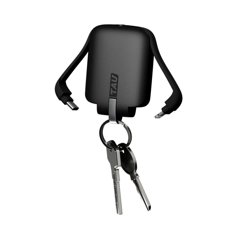 Tau 3 in 1 Keyring Powerbank 1400mAh - Charcoal Black