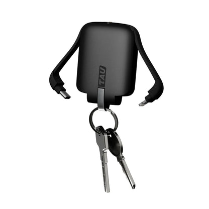 Tau 3 in 1 Keyring Powerbank 1400mAh - Charcoal Black