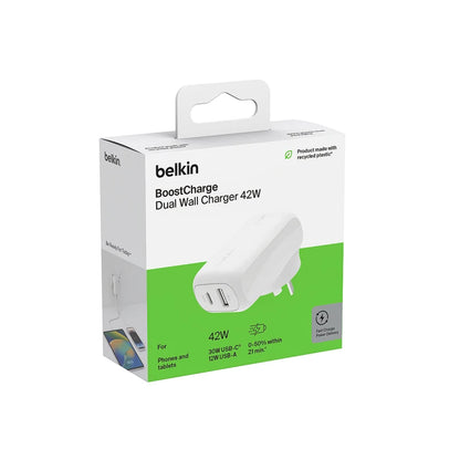 Belkin Boostcharge Dual Wall Charger 42W White
