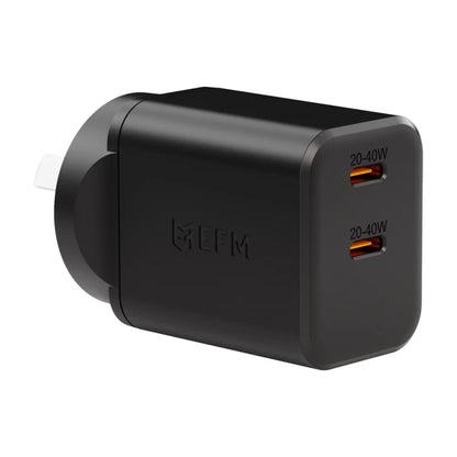 EFM ECO 40W Dual Port Wall Charger With GaN, Power Delivery and PPS