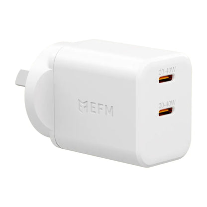 EFM ECO 40W Dual Port Wall Charger With GaN, Power Delivery and PPS