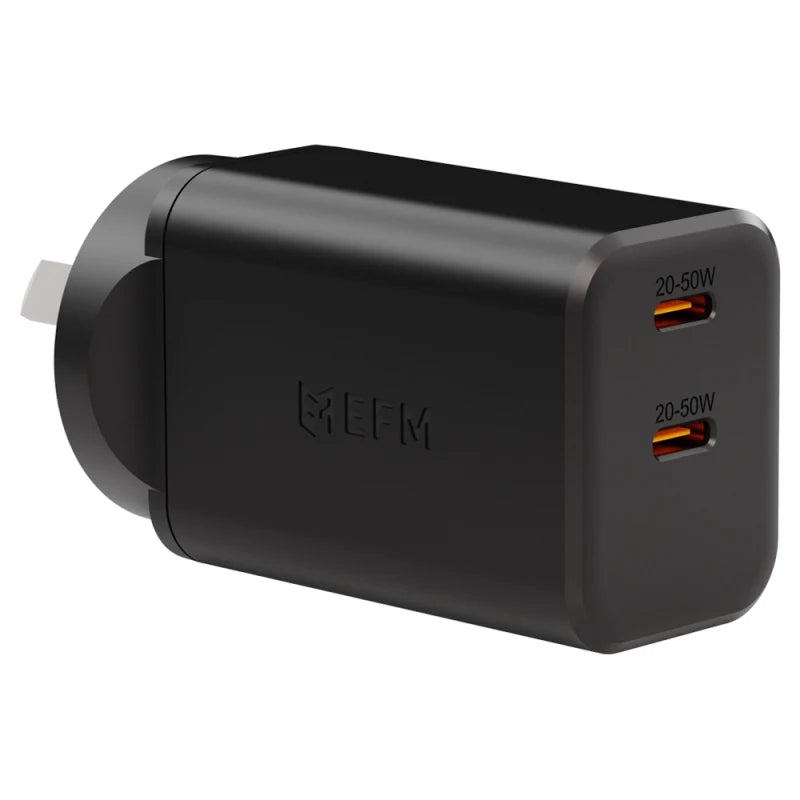 EFM ECO 50W Dual Port Wall Charger With GaN, Power Delivery and PPS