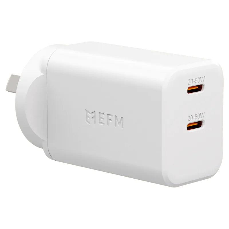EFM ECO 50W Dual Port Wall Charger With GaN, Power Delivery and PPS